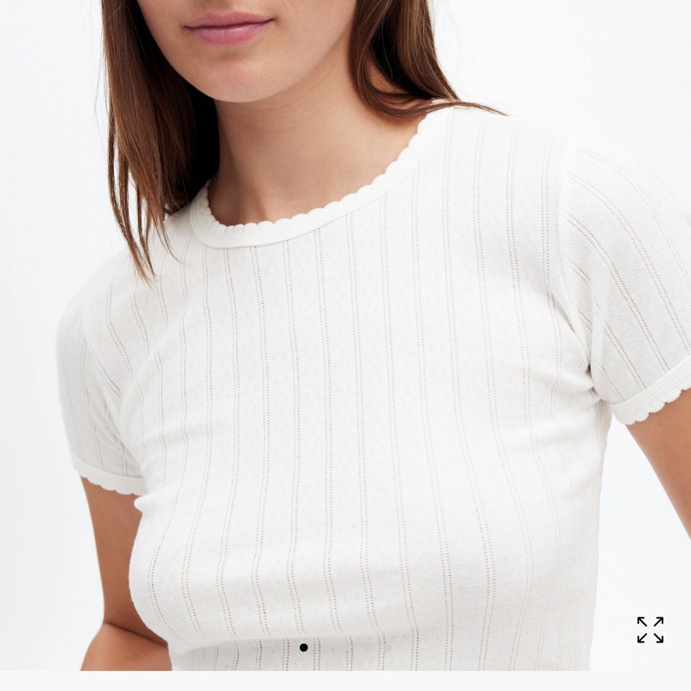 New Madewell x LESET Pointelle Slim-Fit Tee